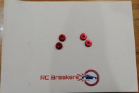 Aluminium Front Hub Nut Red with O-Rings (4PCs) - ARA320467